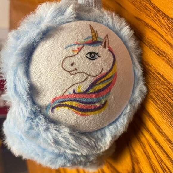 Flammi Unicorn Kids Knit Earmuffs Winter Outdoor Furry Ear Warmers for Girls - Picture 3 of 7